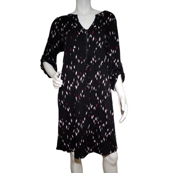 Torrid Womens Size 1X Shirt Dress Belted 3/4 Front Zip Roll Tab Sleeve Pockets - Picture 1 of 8